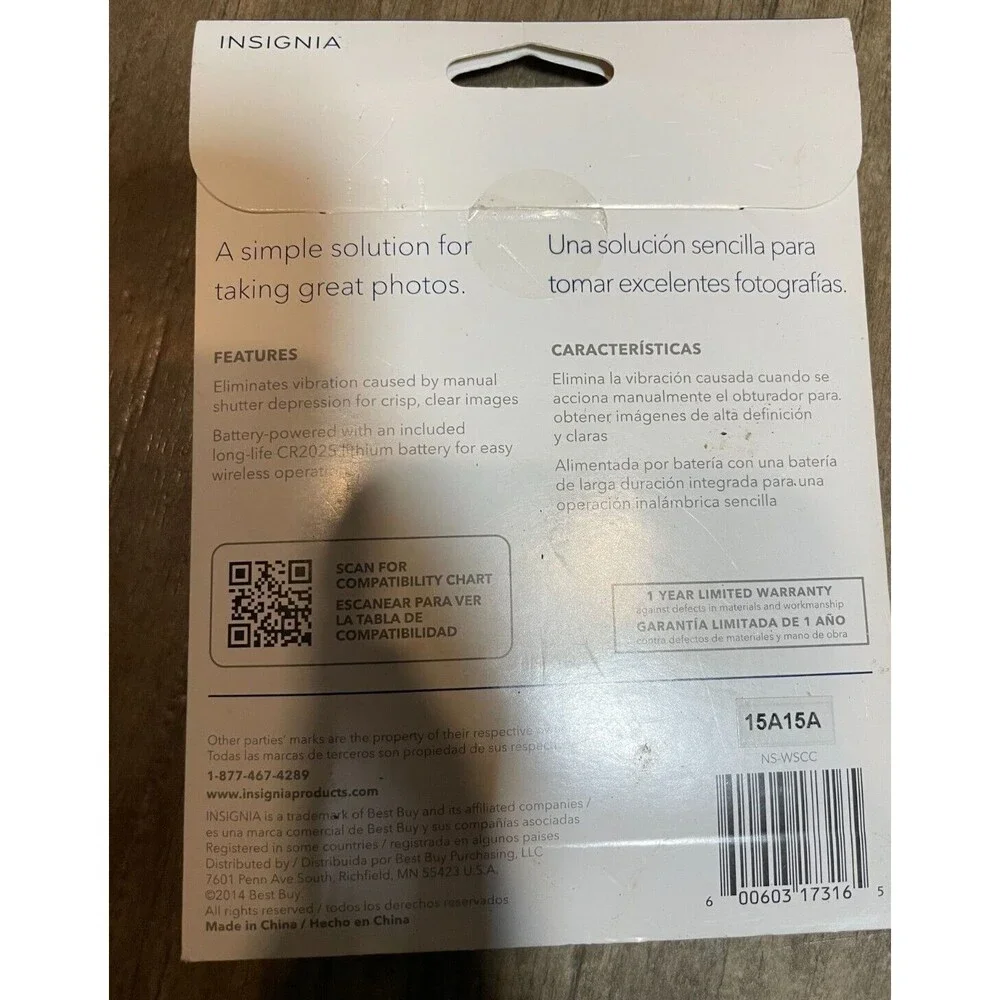 Insignia NS-WSCC Wireless Remote Shutter Control for Canon Digital Camera